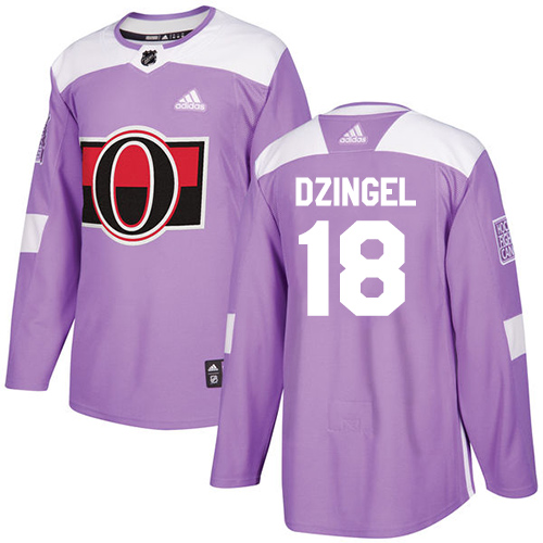 Adidas Senators #18 Ryan Dzingel Purple Authentic Fights Cancer Stitched NHL Jersey - Click Image to Close